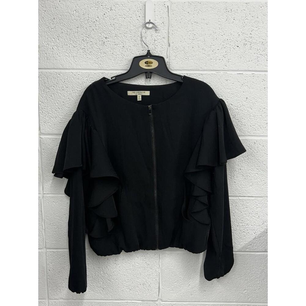 Free Generation Black Zip Blouse (M)